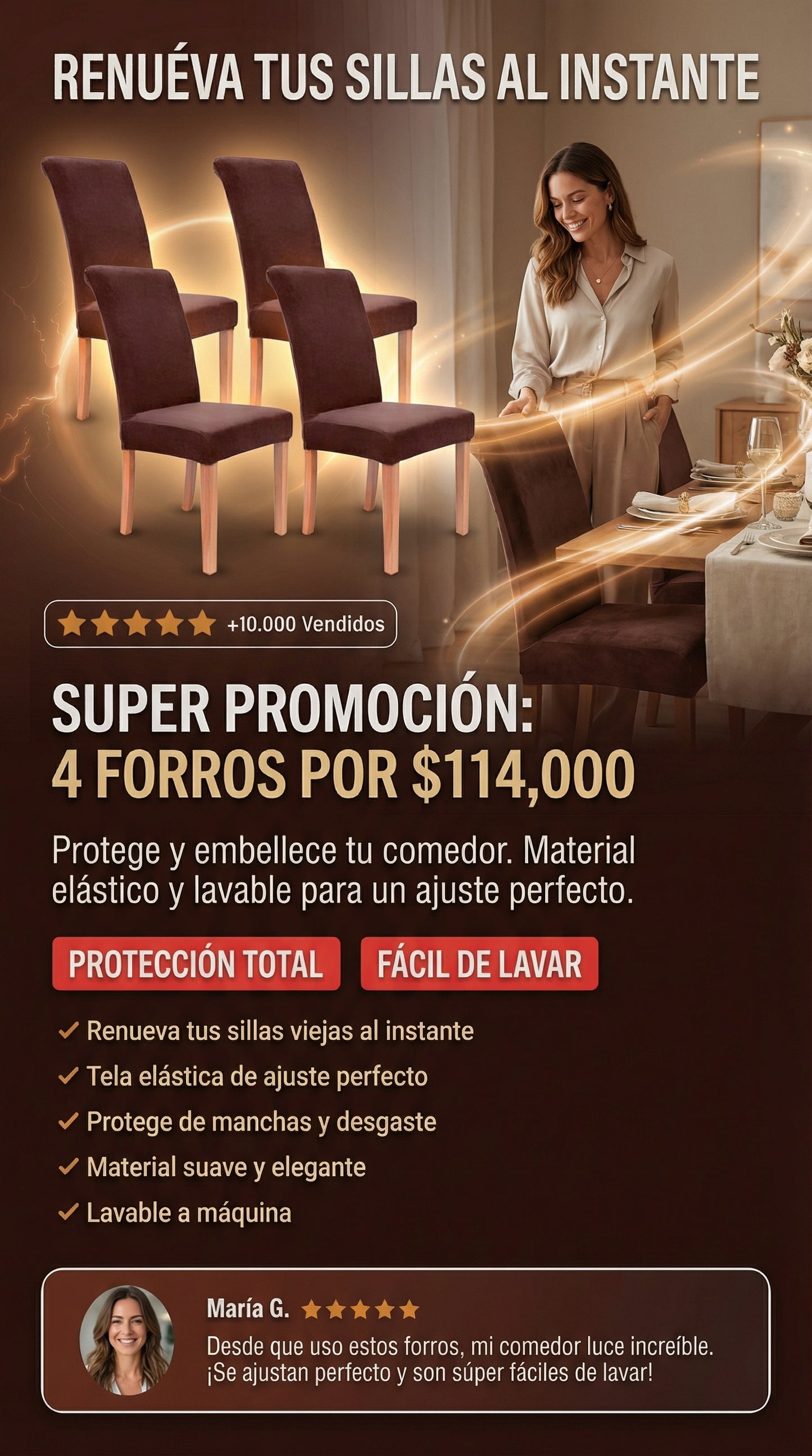 FORROS PARA SILLAS DE COMEDOR